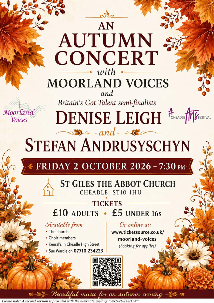 Moorlands Voices Autumn Concert — Cheadle news photo
